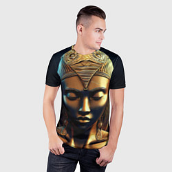 Футболка спортивная мужская Нейросеть - золотая статуя египетской царицы, цвет: 3D-принт — фото 2