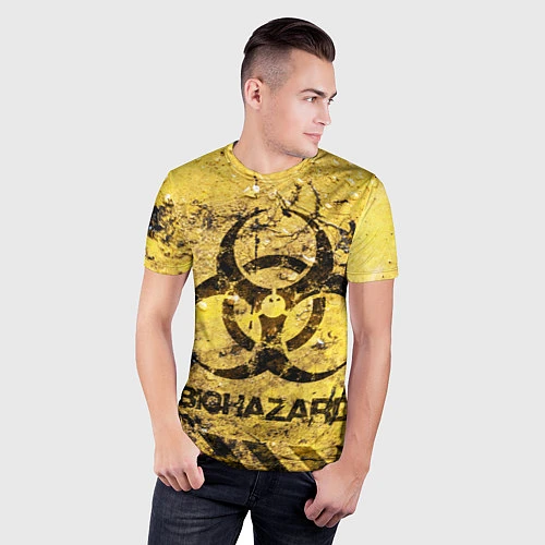 Мужская спорт-футболка Danger biohazard / 3D-принт – фото 3