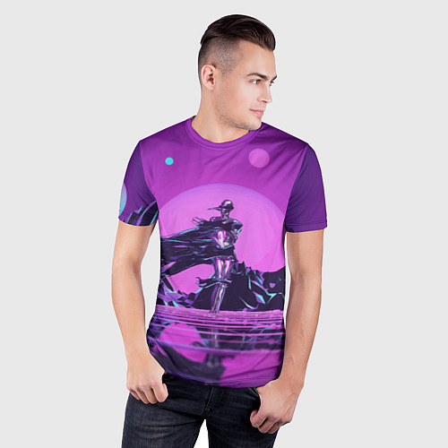Мужская спорт-футболка Фантазийный силуэт - vaporwave / 3D-принт – фото 3