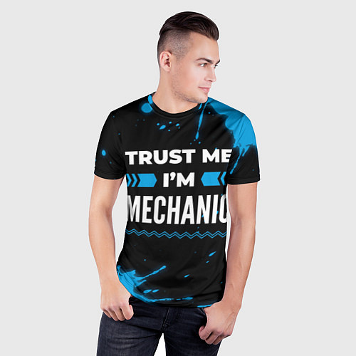 Мужская спорт-футболка Trust me Im mechanic dark / 3D-принт – фото 3