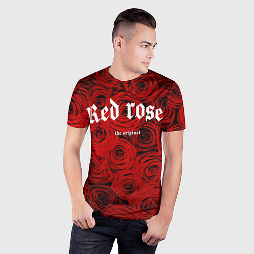 Мужская спорт-футболка Красный розы / 3D-принт – фото 3