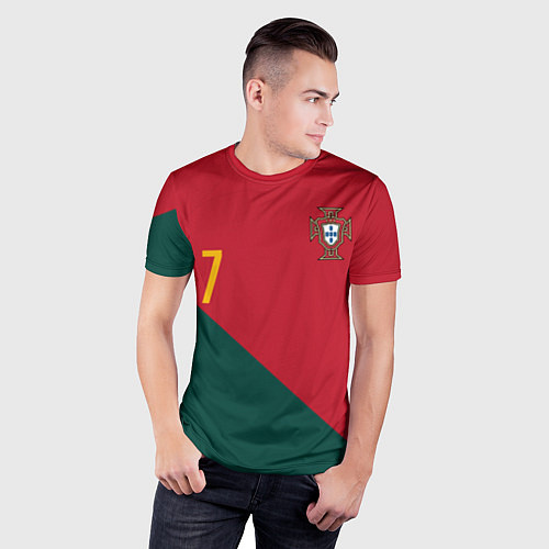 Мужская спорт-футболка Роналду ЧМ 2022 сборная Португалии / 3D-принт – фото 3