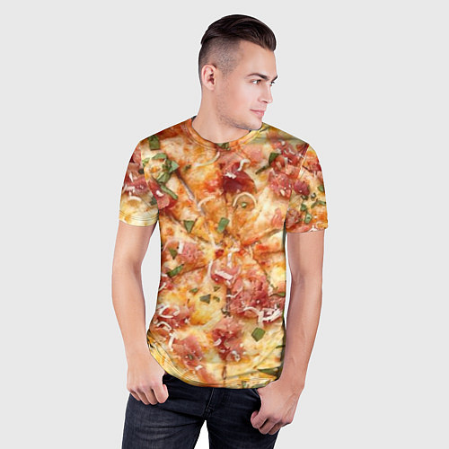 Мужская спорт-футболка Вкусная пицца / 3D-принт – фото 3