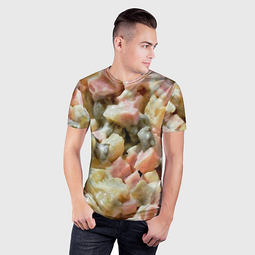 Мужская спорт-футболка Салат оливье / 3D-принт – фото 3