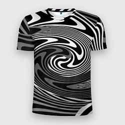 Мужская спорт-футболка Black and white abstract pattern