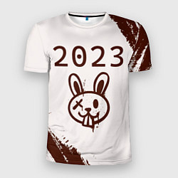 Футболка спортивная мужская НГ Кролик в стиле граффити на светлом, цвет: 3D-принт