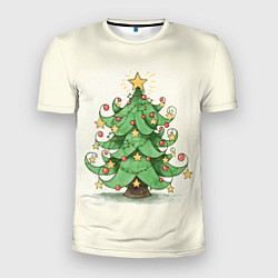 Футболка спортивная мужская Новогодняя нарядная елочка, цвет: 3D-принт