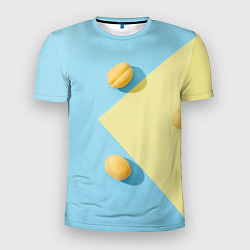 Мужская спорт-футболка Жёлтый и голубой цвета и абрикосы