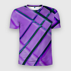 Мужская спорт-футболка Фиолетовый фон и тёмные линии