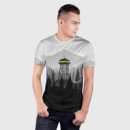 Мужская спорт-футболка Firewatch дождь / 3D-принт – фото 3