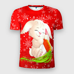 Футболка спортивная мужская Весёлый кролик с морковкой, цвет: 3D-принт