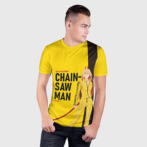 Мужская спорт-футболка Человек-бензопила - Пауэр / 3D-принт – фото 3