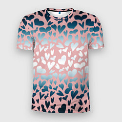 Мужская спорт-футболка Сердца розовые перламутровые паттерн