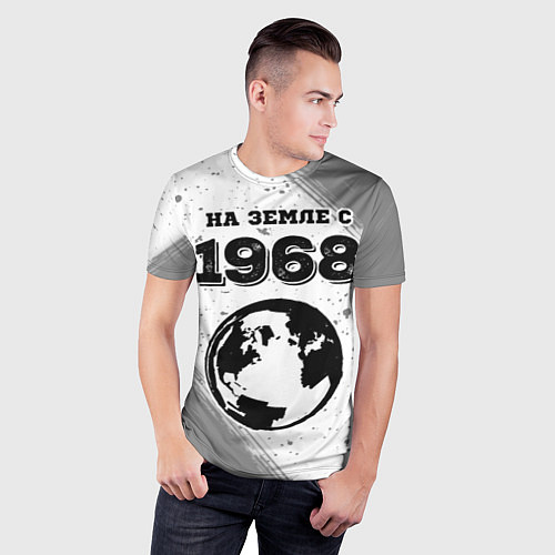 Мужская спорт-футболка На Земле с 1968: краска на светлом / 3D-принт – фото 3