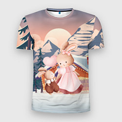 Футболка спортивная мужская Зайчиха и зайчонок, цвет: 3D-принт