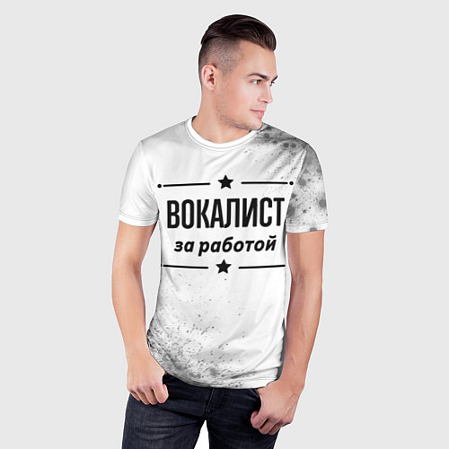 Мужская спорт-футболка Вокалист за работой - на светлом фоне / 3D-принт – фото 3