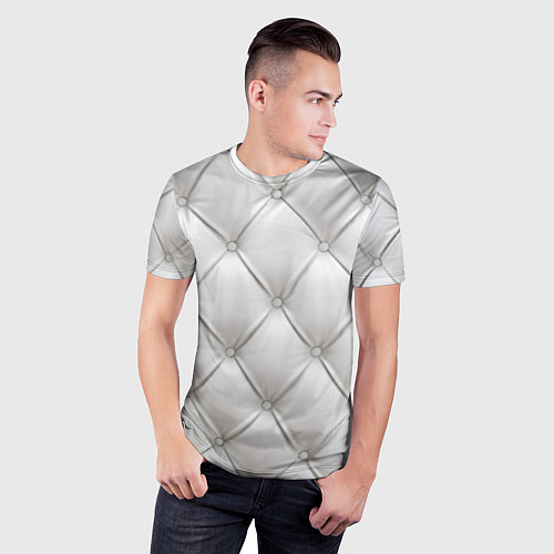 Мужская спорт-футболка Стёганая мебельная кожа - texture / 3D-принт – фото 3