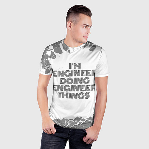 Мужская спорт-футболка Im doing engineer things: на светлом / 3D-принт – фото 3