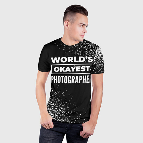 Мужская спорт-футболка Worlds okayest photographer - dark / 3D-принт – фото 3