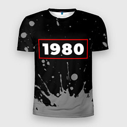 Футболка спортивная мужская 1980 - в красной рамке на темном, цвет: 3D-принт