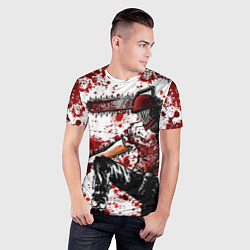 Футболка спортивная мужская Человек бензопила арт, цвет: 3D-принт — фото 2