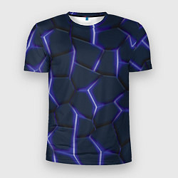 Футболка спортивная мужская Неон синий, цвет: 3D-принт
