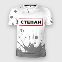 Футболка спортивная мужская Степан - в красной рамке на светлом, цвет: 3D-принт