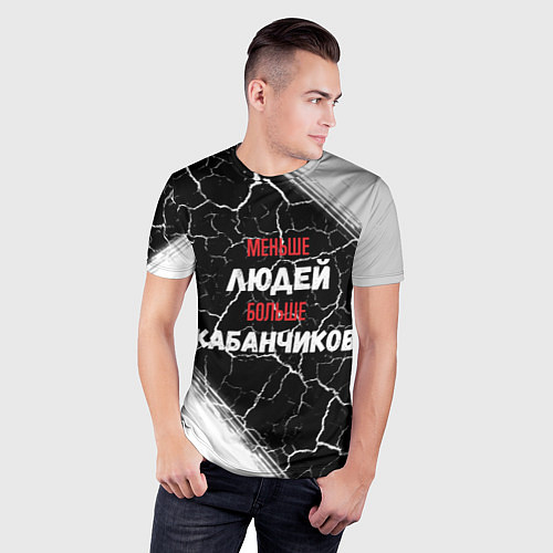 Мужская спорт-футболка Меньше людей больше кабанчиков / 3D-принт – фото 3