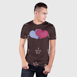 Футболка спортивная мужская Two hearts, цвет: 3D-принт — фото 2