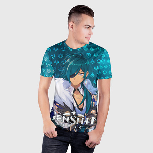 Мужская спорт-футболка Кэйа элементали / 3D-принт – фото 3
