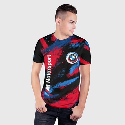 Мужская спорт-футболка BMW - буйство красок / 3D-принт – фото 3