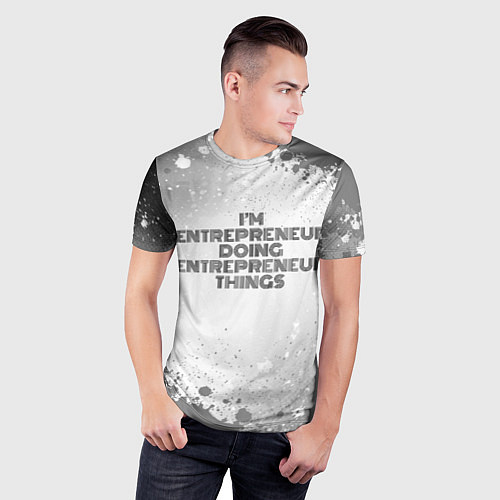 Мужская спорт-футболка Im doing entrepreneur things: на светлом / 3D-принт – фото 3