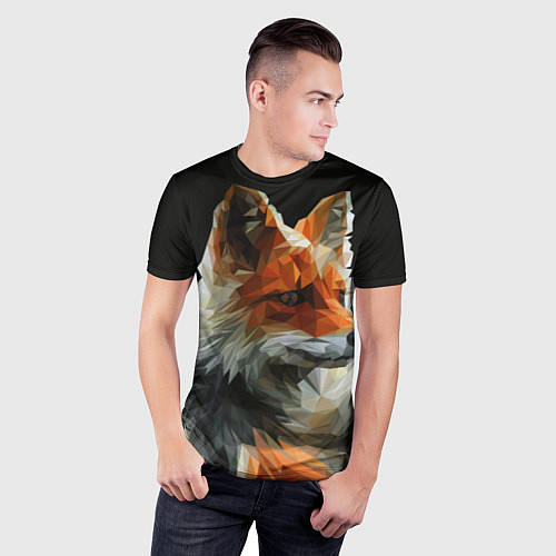 Мужская спорт-футболка Шикарная лиса / 3D-принт – фото 3
