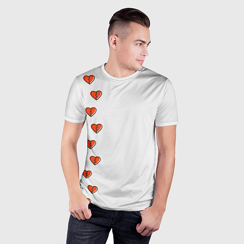 Мужская спорт-футболка Дорожка разбитых сердец - светлый / 3D-принт – фото 3