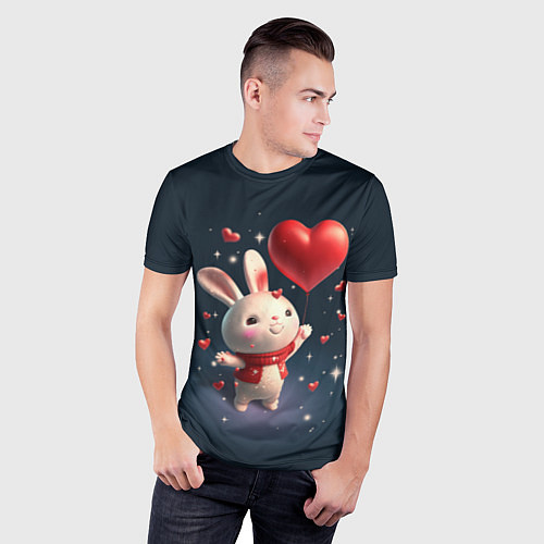 Мужская спорт-футболка Кролик с шариком / 3D-принт – фото 3