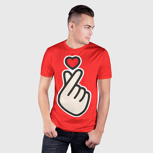Мужская спорт-футболка К- Heart / 3D-принт – фото 3