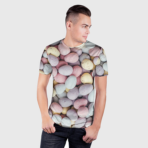 Мужская спорт-футболка Абстрактное множество чистых и светлых камней / 3D-принт – фото 3