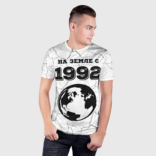 Мужская спорт-футболка На Земле с 1992: краска на светлом / 3D-принт – фото 3