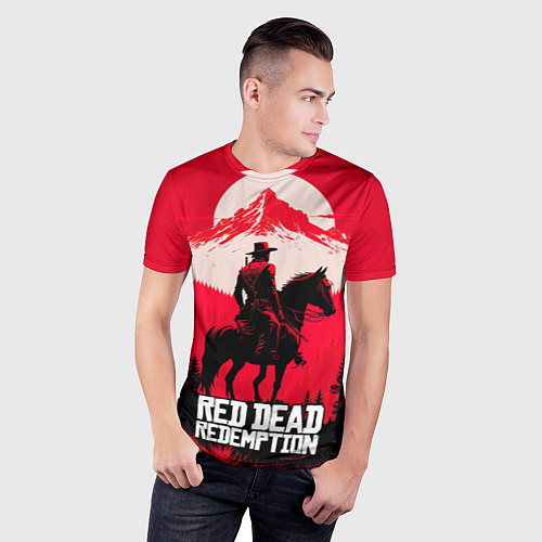 Мужская спорт-футболка Red Dead Redemption, mountain / 3D-принт – фото 3