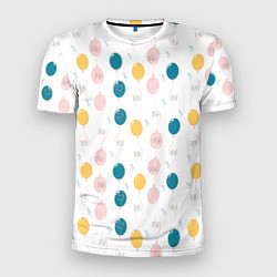 Футболка спортивная мужская Узор из воздушных шариков и котов, цвет: 3D-принт