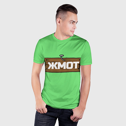 Мужская спорт-футболка Табличка жмот / 3D-принт – фото 3