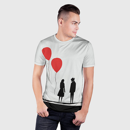 Мужская спорт-футболка Минималистичный День влюблённых / 3D-принт – фото 3