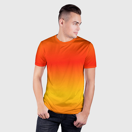 Мужская спорт-футболка Переливы оранжевого / 3D-принт – фото 3