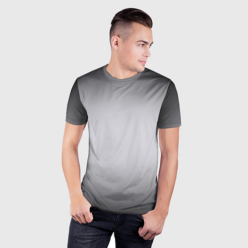 Мужская спорт-футболка Серебристый градиент / 3D-принт – фото 3