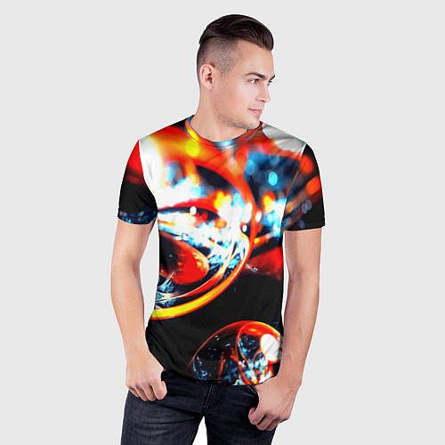 Мужская спорт-футболка Фрактальный узор / 3D-принт – фото 3