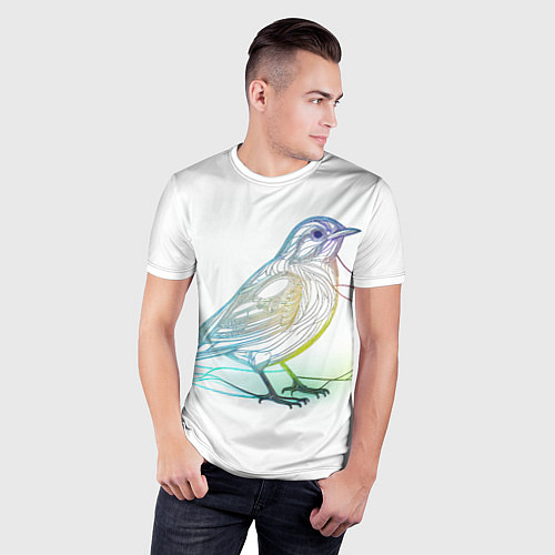 Мужская спорт-футболка Neon птица / 3D-принт – фото 3