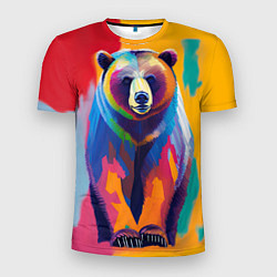 Футболка спортивная мужская Медведь красочный, цвет: 3D-принт