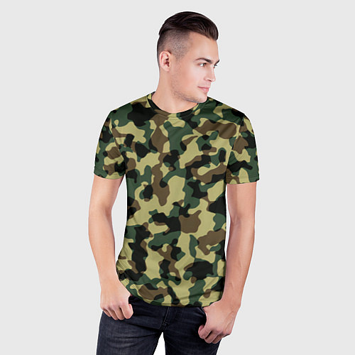 Мужская спорт-футболка Военный камуфляж / 3D-принт – фото 3