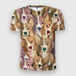 Футболка спортивная мужская Паттерн с корги, цвет: 3D-принт