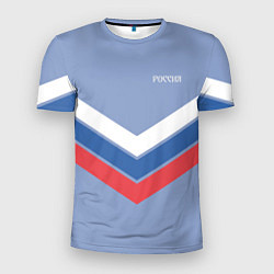 Мужская спорт-футболка Триколор - три полоски на голубом
